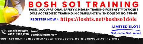 dole accredited sto|DOLE Accredited Online BOSH for SO1, BOSH and COSH Training.